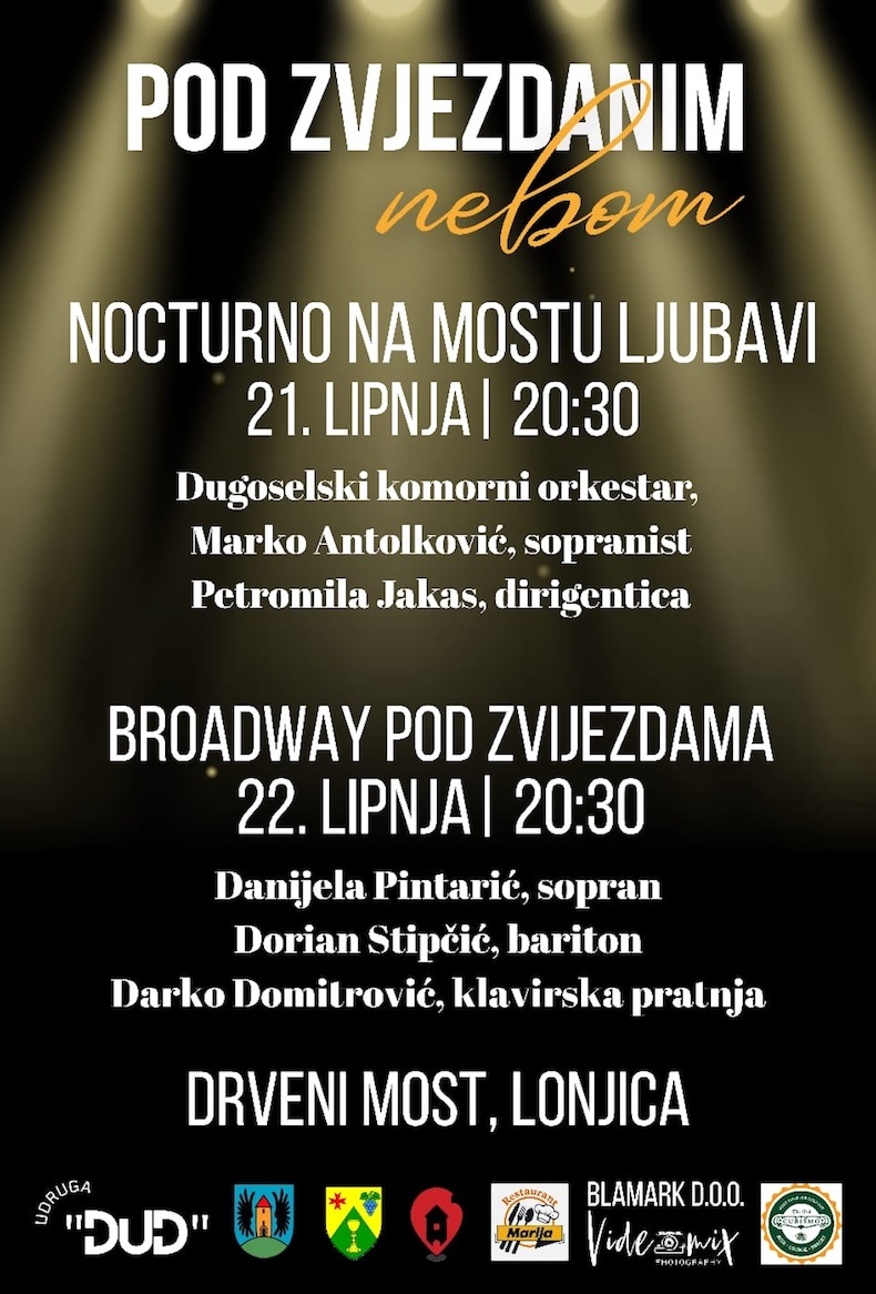 Dugo Selo - dugoselo.info, Kultura - Dvije glazbene večeri „Pod zvjezdanim nebom“ na drvenom mostu u Lonjici