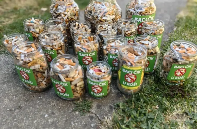 Dugo Selo - dugoselo.info - Ekologija - Čisteći medvjedići u Novoj Kapeli skupili čak 8.500 opušaka: „Vrijeme je za konkretne kazne!“