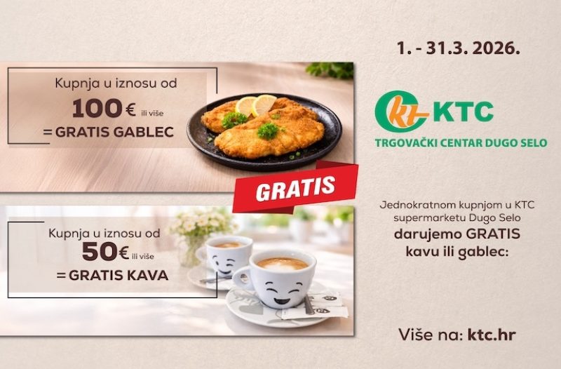 Dugo Selo - dugoselo.info - Posebna pogodnost u KTC supermarketu Dugo Selo - gratis kava ili gablec uz kupnju!